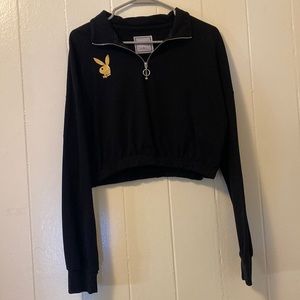 Playboy Quarter-Zip Long Sleeve Top
